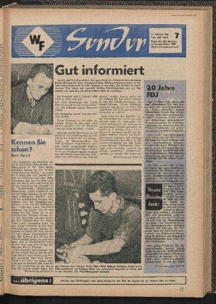 Betriebszeitung 'WF-Sender', Nr.7/1966 (21. Februar 1966)