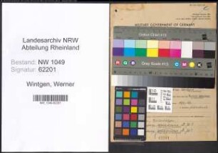 Entnazifizierung Werner Wintgen , geb. 06.08.1914 (Kaufmann)