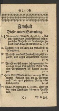 Innhalt Dieser andern Sammlung