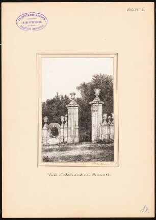 Villa Aldobrandini, Frascati: Ansicht des Gartentors