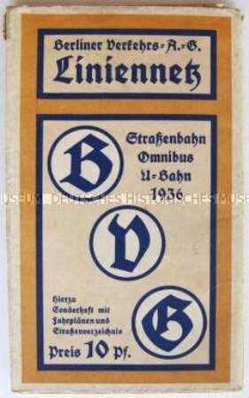 Liniennetzkarte der Berliner Verkehrs-A.G.