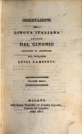 Osservazioni della lingua Italiana, 3