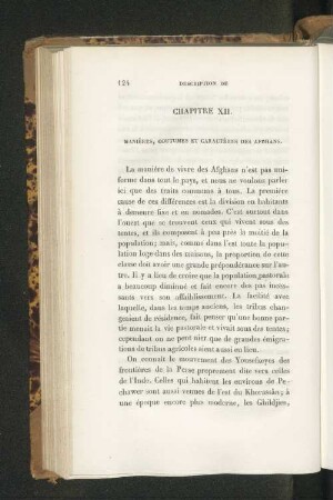 Chapitre XII. Manières, Coutumes et Caractères des Afghans.