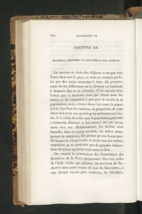 Chapitre XII. Manières, Coutumes et Caractères des Afghans.