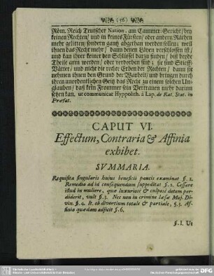 Caput VI. Effectum, Contraria & Affinia exhibet