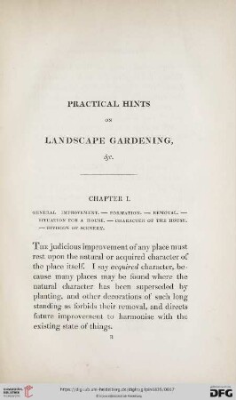Chapter I: General improvement