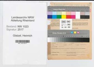 Entnazifizierung Heinrich Glatzel , geb. 20.12.1903 (Verw.Inspektor)