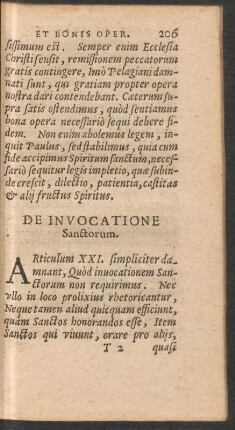 De Invocatione Sanctorum.
