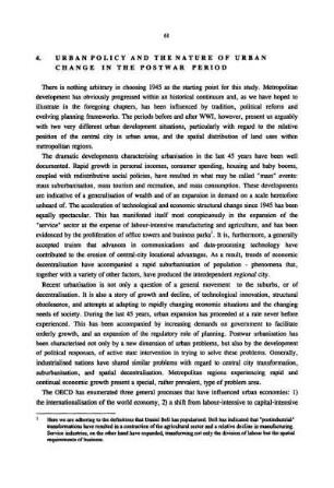 4. Urban policy and the nature of urban change in the postwar period