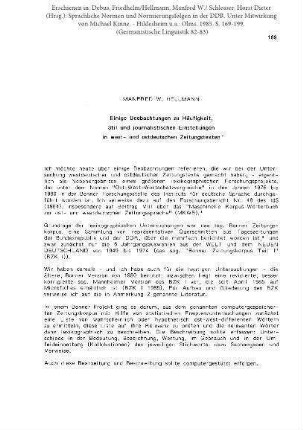 Einige Beobachtungen zu Häufigkeit, Stil, und journalistischen Einstellungen in west- und ostdeutschen Zeitungstexten
