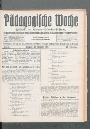 Unsere Schulen in der Kriegszeit