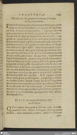 DCXXIX. De quodam Germaniae Principe, & Superattendente