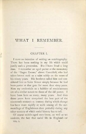 What I remember : in three volumes, I