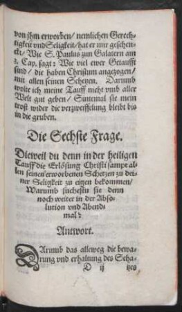 Die Sechste Frage.