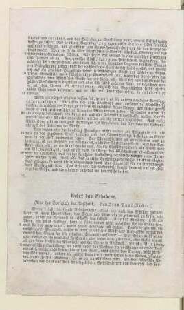 Ueber das Erhabene