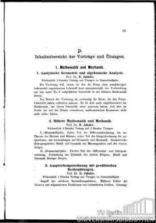 I. Mathematik und Mechanik