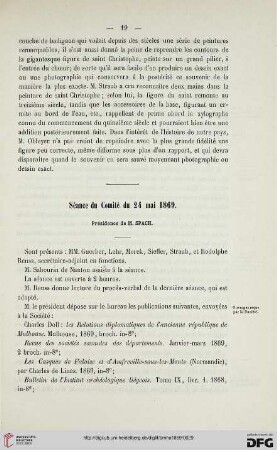 Séance du Comité du 24 mai 1869