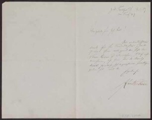 Schreiben an Hermann Muthesius (Brief)