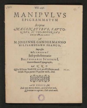 Manipulus Epigrammatum