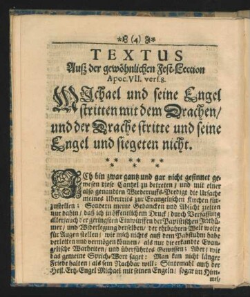 Textus Auß der gewöhnlichen Fest-Lection ...