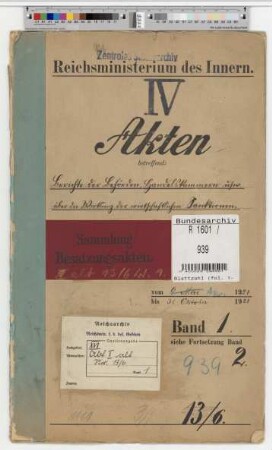 Berichte der Behörden, Handelskammern usw. über die Wirkung der wirtschaftlichen Sanktionen: Bd. 1