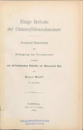 Einige Derivate der Cinnamylidenmalonsäure