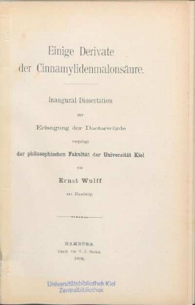 Einige Derivate der Cinnamylidenmalonsäure
