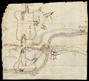 Schematische Zeichnung der Befestigung von Rottweil