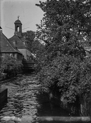 Dresden-Löbtau, Blick über den Weißeritzmühlgraben auf die Pulvermühle