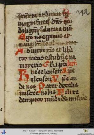 [112r - 123v] Allerheiligenlitanei mit Preces, Orationen und Antiphonen.