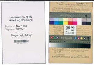 Entnazifizierung Arthur Bergerhoff , geb. 17.07.1900 (Opernsaenger)