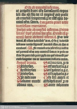 Incipit ordo ad unge[n]du[m] infirmos