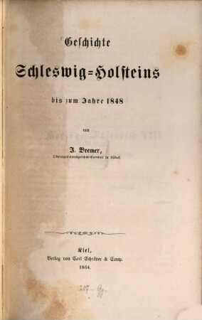 Geschichte Schleswig-Holsteins bis zum Jahre 1848