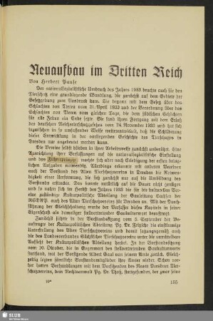 Neuaufbau im Dritten Reich