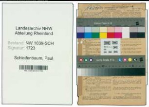 Entnazifizierung Paul Schleifenbaum , geb. 30.01.1881 (Maschineningenieur)