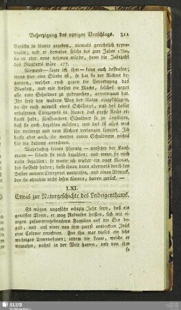 LXI. Etwas zur Naturgeschichte des Leibeigenthums