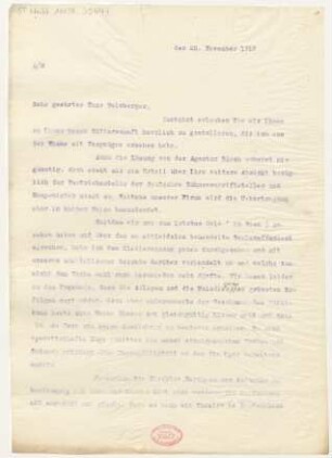 Brief an Carl Weinberger : 25.11.1913
