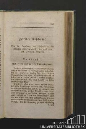 Zweiter Abschnitt. Von der Erziehung und Behandlung der einzelnen Küchengewächse, wie auch von dem Gebrauch derselben.
