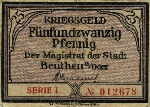Kriegsgeld - 25 Pfennig