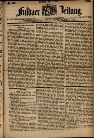 Ausgabe vom Mittwoch, den 14. Mai 1884.