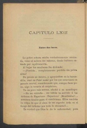 Capítulo LXIII - Entre dos luces.