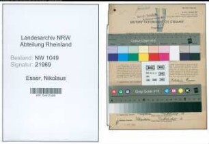 Entnazifizierung Nikolaus Esser , geb. 14.01.1892 (Eisenbahner)