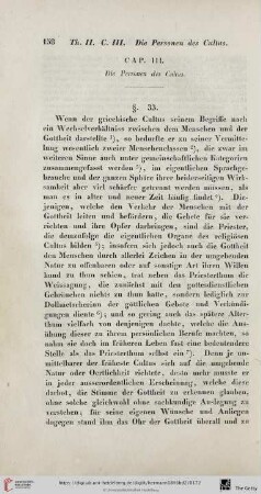 Cap. III: Die Personen des Cultus