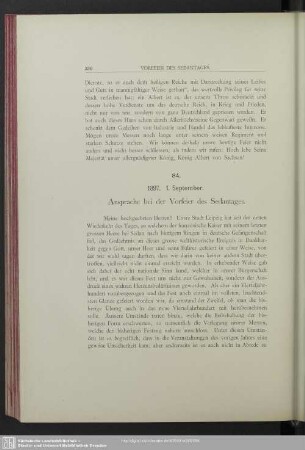84. 1897. 1. September. Ansprache bei der Vorfeier des Sedantages