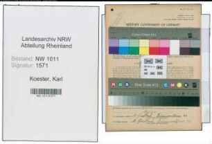 Entnazifizierung Karl Koester , geb. 29.09.1897 (Schuhmacher)