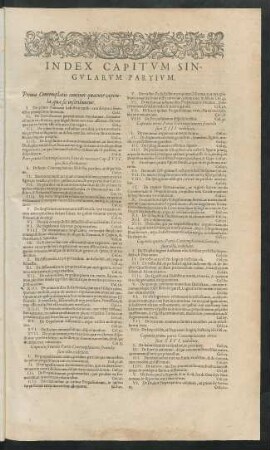 Index Capitum Singularum Partium.