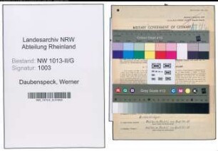 Entnazifizierung Werner Daubenspeck , geb. 21.02.1908 ()
