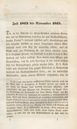Juli 1813 bis November 1815