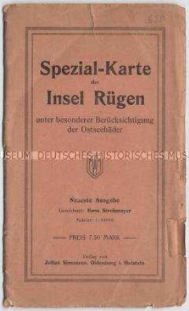 Touristenkarte der Insel Rügen mit den Ostseebädern