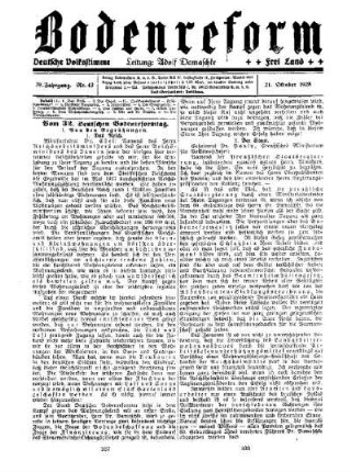 Vom 32. Deutschen Bodenreformtag : (Fortsetzung)